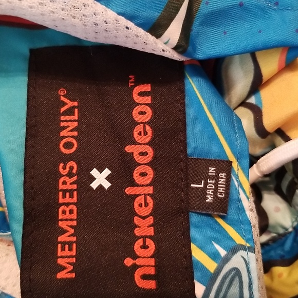 Members Only X Nickelodeon Spongebob Square Pants Windbreaker Jacket NWT Blue - Picture 5 of 12